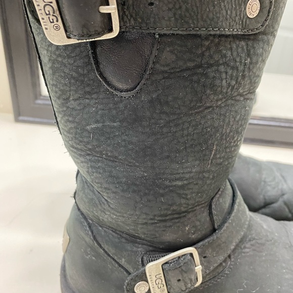 UGG Kensington black leather side buckles size 7 - Picture 5 of 8